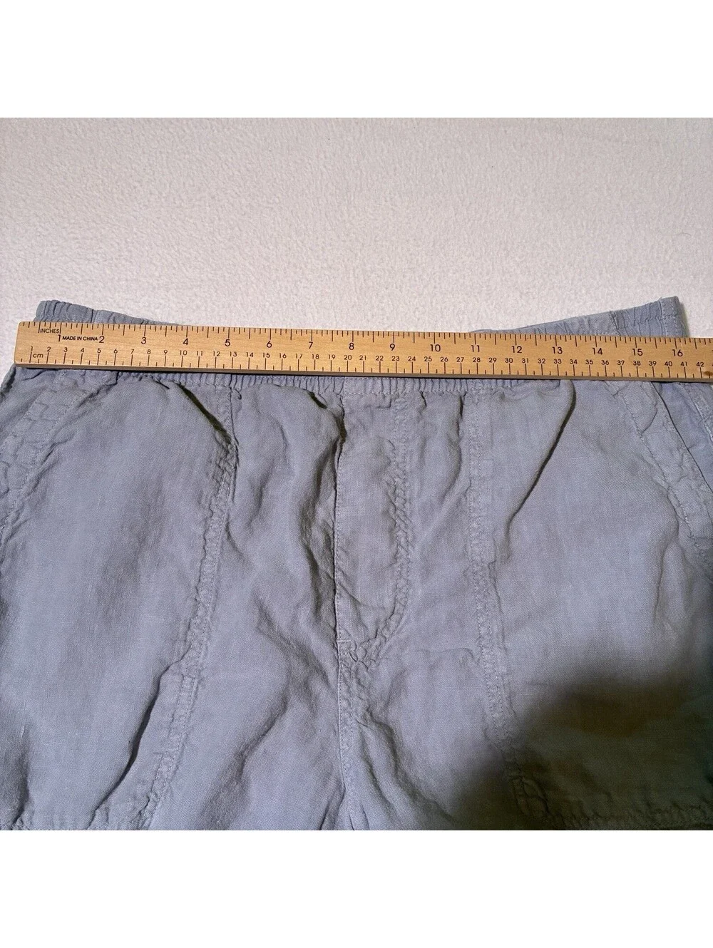 Todd Snyder Shorts Men's Large L Pale Light Blue Elastic Drawstring Linen Summer